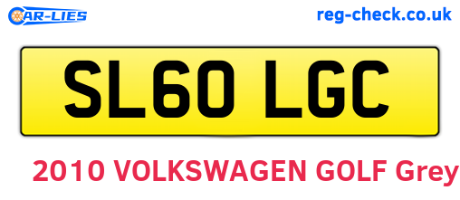 SL60LGC are the vehicle registration plates.