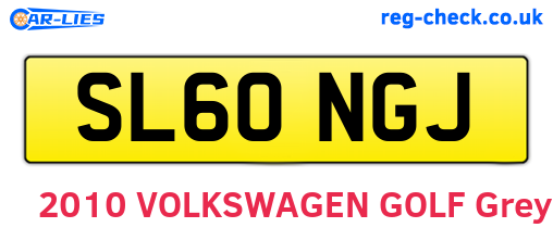 SL60NGJ are the vehicle registration plates.