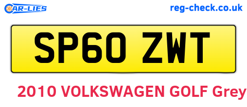 SP60ZWT are the vehicle registration plates.
