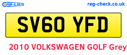 SV60YFD are the vehicle registration plates.