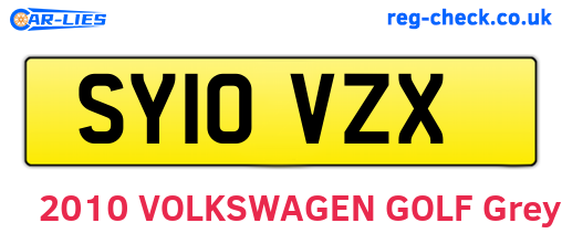 SY10VZX are the vehicle registration plates.