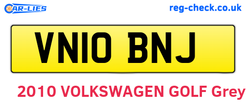 VN10BNJ are the vehicle registration plates.