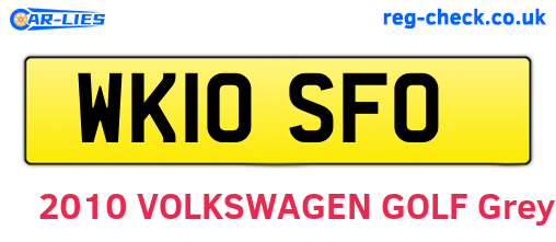 WK10SFO are the vehicle registration plates.