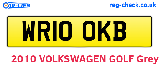 WR10OKB are the vehicle registration plates.