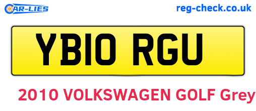 YB10RGU are the vehicle registration plates.