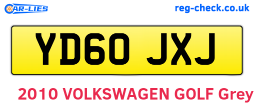 YD60JXJ are the vehicle registration plates.