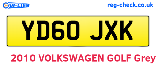 YD60JXK are the vehicle registration plates.
