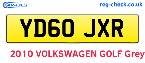 YD60JXR are the vehicle registration plates.