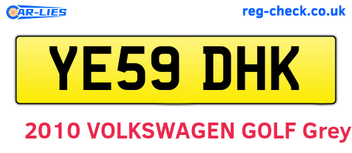 YE59DHK are the vehicle registration plates.