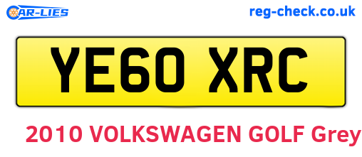 YE60XRC are the vehicle registration plates.