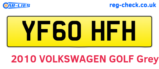 YF60HFH are the vehicle registration plates.