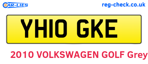 YH10GKE are the vehicle registration plates.