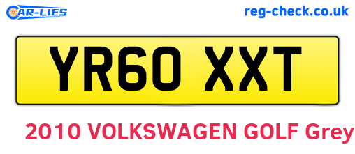 YR60XXT are the vehicle registration plates.