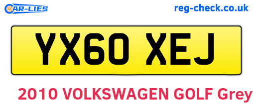 YX60XEJ are the vehicle registration plates.