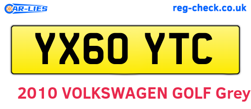YX60YTC are the vehicle registration plates.