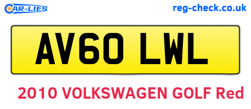 AV60LWL are the vehicle registration plates.
