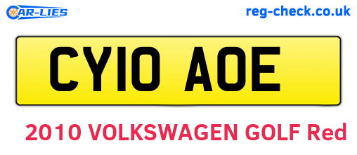 CY10AOE are the vehicle registration plates.