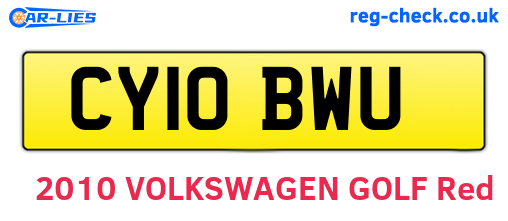CY10BWU are the vehicle registration plates.