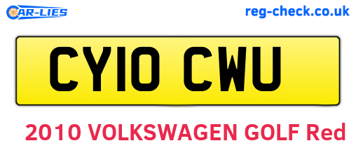 CY10CWU are the vehicle registration plates.