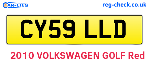 CY59LLD are the vehicle registration plates.