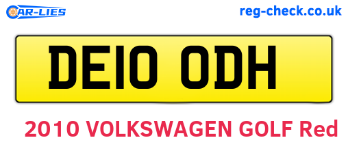DE10ODH are the vehicle registration plates.
