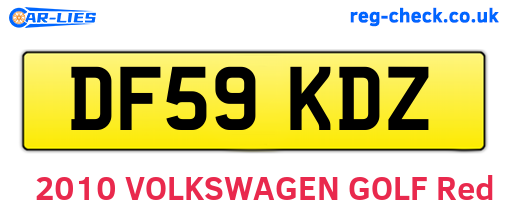 DF59KDZ are the vehicle registration plates.