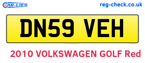 DN59VEH are the vehicle registration plates.