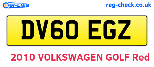 DV60EGZ are the vehicle registration plates.