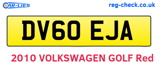DV60EJA are the vehicle registration plates.