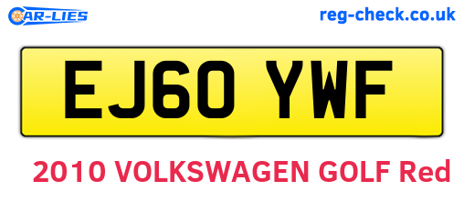 EJ60YWF are the vehicle registration plates.