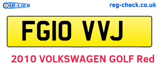 FG10VVJ are the vehicle registration plates.