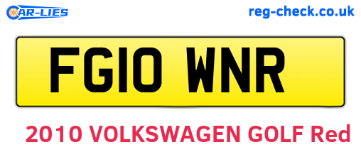 FG10WNR are the vehicle registration plates.