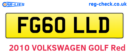 FG60LLD are the vehicle registration plates.