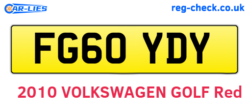 FG60YDY are the vehicle registration plates.
