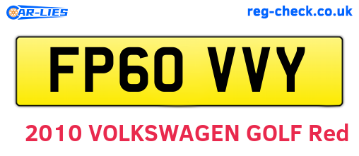 FP60VVY are the vehicle registration plates.