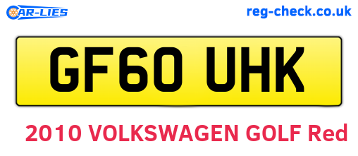 GF60UHK are the vehicle registration plates.