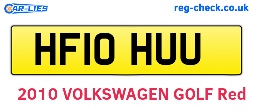 HF10HUU are the vehicle registration plates.