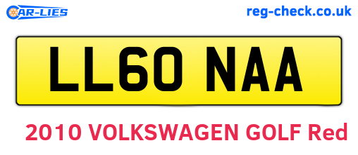 LL60NAA are the vehicle registration plates.