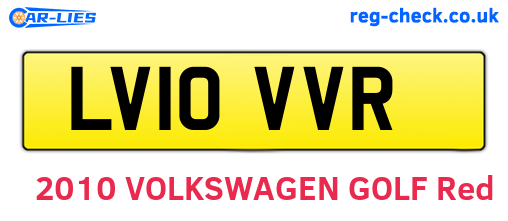 LV10VVR are the vehicle registration plates.