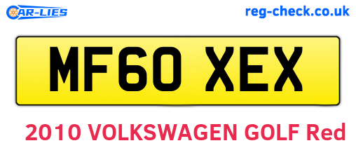 MF60XEX are the vehicle registration plates.