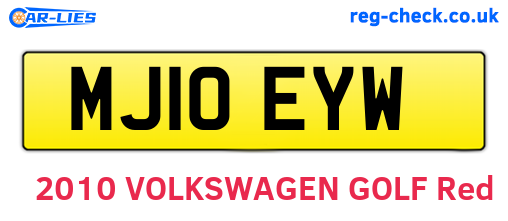 MJ10EYW are the vehicle registration plates.