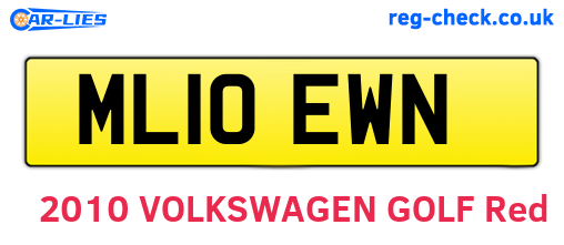 ML10EWN are the vehicle registration plates.