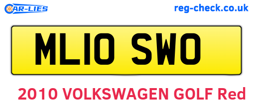 ML10SWO are the vehicle registration plates.