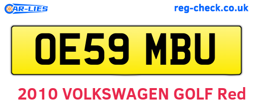 OE59MBU are the vehicle registration plates.