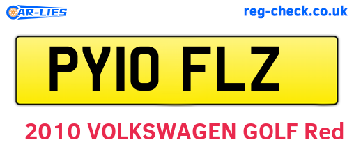 PY10FLZ are the vehicle registration plates.
