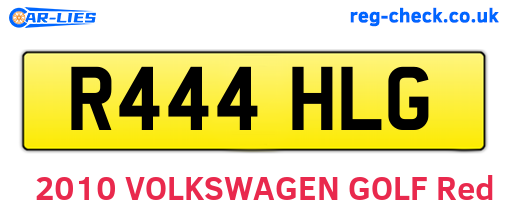 R444HLG are the vehicle registration plates.