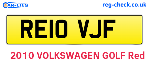 RE10VJF are the vehicle registration plates.