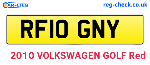 RF10GNY are the vehicle registration plates.