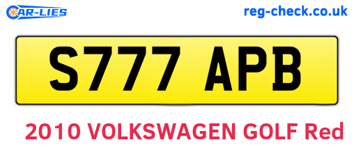 S777APB are the vehicle registration plates.