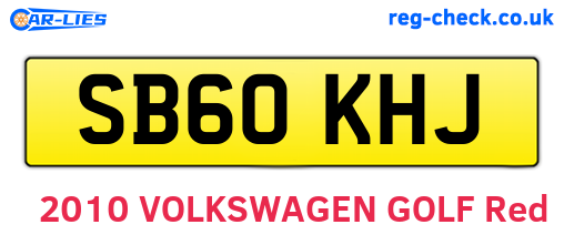 SB60KHJ are the vehicle registration plates.